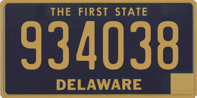 DE license plate 934038