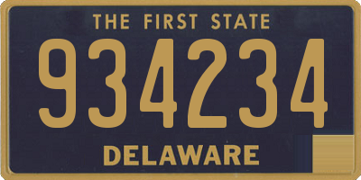 DE license plate 934234