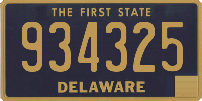 DE license plate 934325