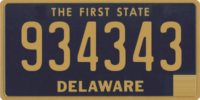 DE license plate 934343