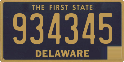 DE license plate 934345