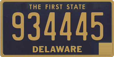 DE license plate 934445