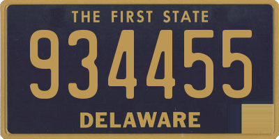 DE license plate 934455