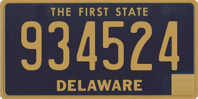 DE license plate 934524