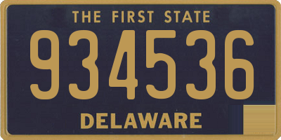 DE license plate 934536