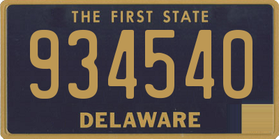 DE license plate 934540