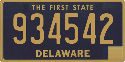 DE license plate 934542