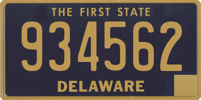 DE license plate 934562