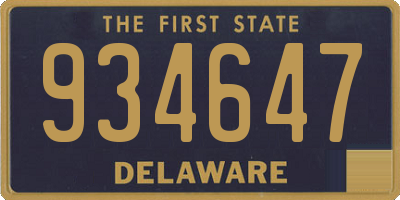 DE license plate 934647