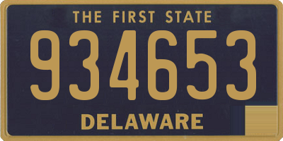 DE license plate 934653