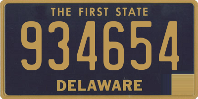 DE license plate 934654