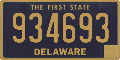 DE license plate 934693