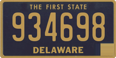 DE license plate 934698