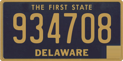 DE license plate 934708