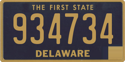 DE license plate 934734