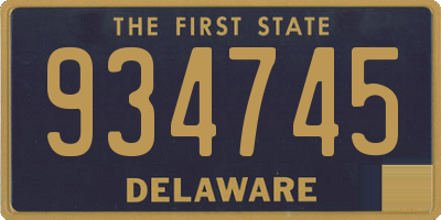 DE license plate 934745