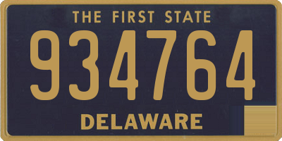 DE license plate 934764