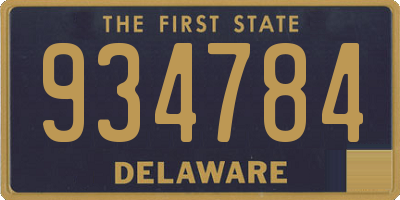 DE license plate 934784