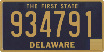 DE license plate 934791