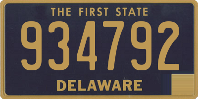 DE license plate 934792