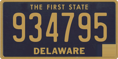 DE license plate 934795