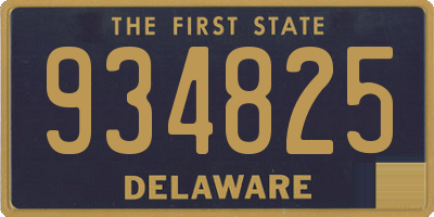 DE license plate 934825