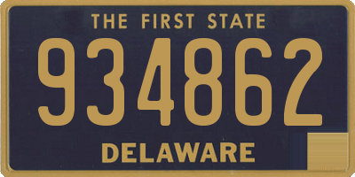 DE license plate 934862