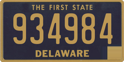 DE license plate 934984