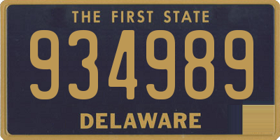 DE license plate 934989