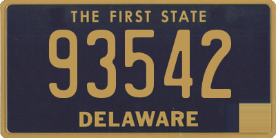 DE license plate 93542