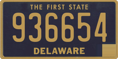DE license plate 936654