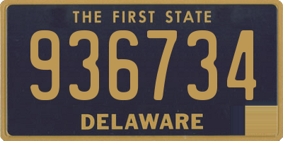 DE license plate 936734