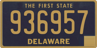 DE license plate 936957