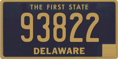 DE license plate 93822