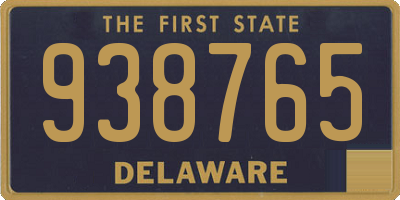 DE license plate 938765