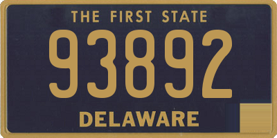 DE license plate 93892