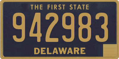 DE license plate 942983