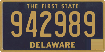 DE license plate 942989