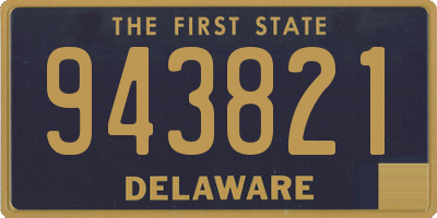 DE license plate 943821