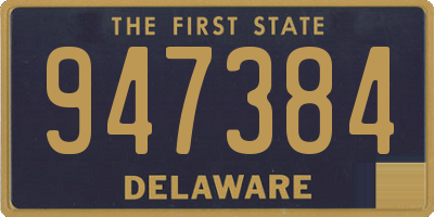 DE license plate 947384