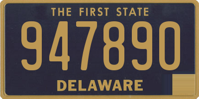 DE license plate 947890