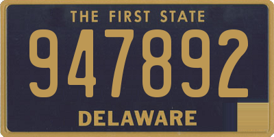 DE license plate 947892