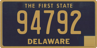 DE license plate 94792