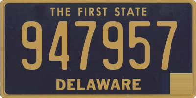 DE license plate 947957