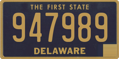 DE license plate 947989