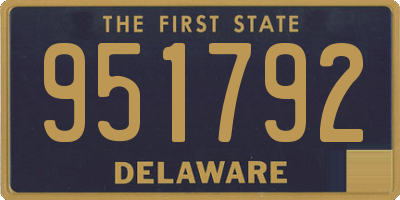 DE license plate 951792