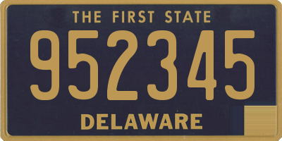 DE license plate 952345
