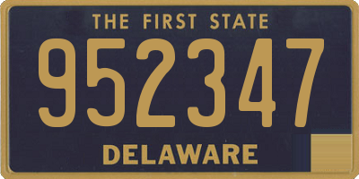 DE license plate 952347