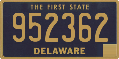 DE license plate 952362