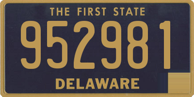 DE license plate 952981